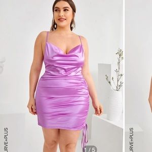 Pink satin body on dress